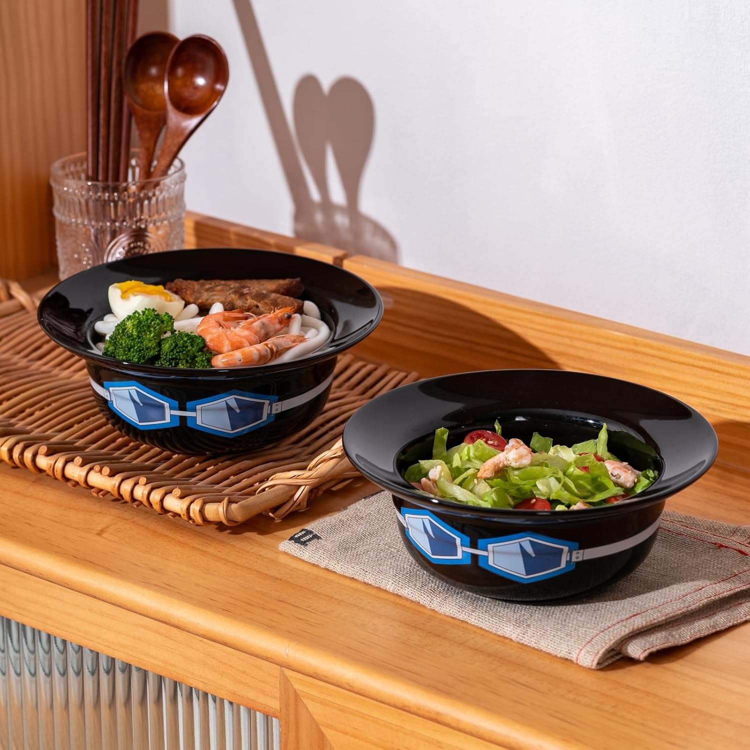 SABO THE REVOLUTIONARY one-piece Straw Hat Ramen Bowl (Ceramic Bowl + Wooden Spoon + Chopsticks) for Anime Fans